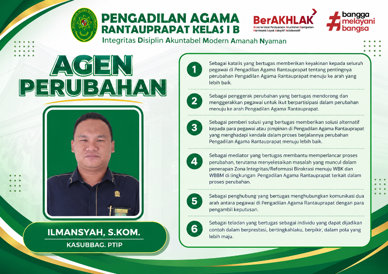 Poster Agen Perubahan Pengadilan Agama Rantauprapat